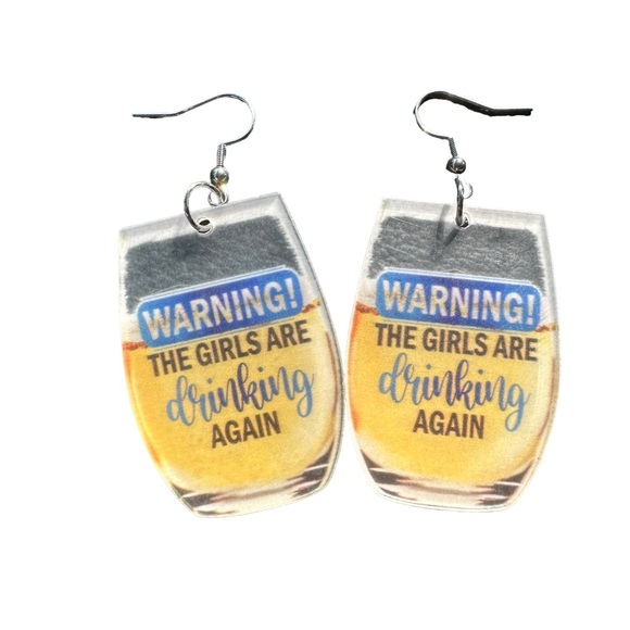 Acrylic Beer Glass Drop Earrings - Picture 1 of 5